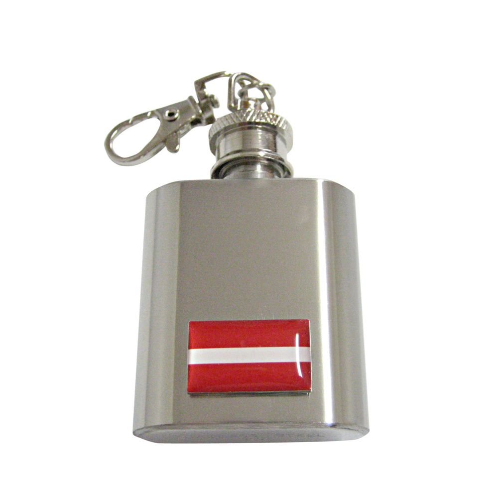 Latvia Country Flag Keychain Flask - image 1
